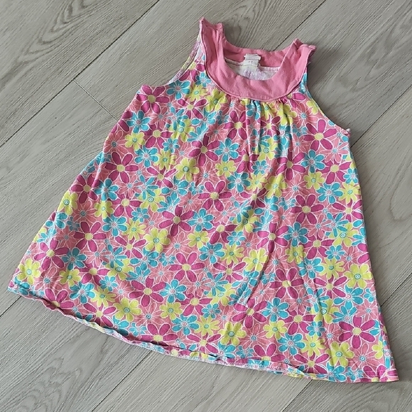 Y2K OshKosh Groovy Pink Floral Sleeveless Tent Dress, Size 3 - Picture 1 of 7